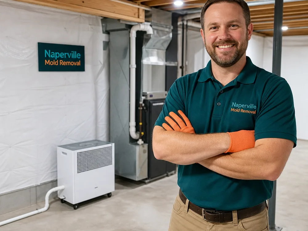 Clean dry basement mechanical area with a dehumidifier and neatly routed condensate drain line